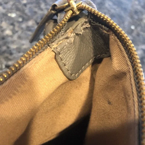 J CREW Factory Gray Leather Crossbody/Satchel Bag - Picture 9 of 16